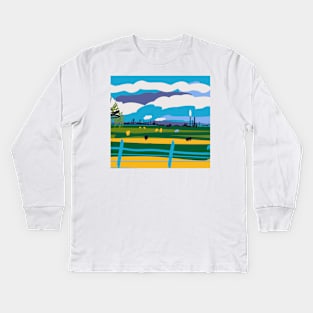 Teesside landscape Kids Long Sleeve T-Shirt